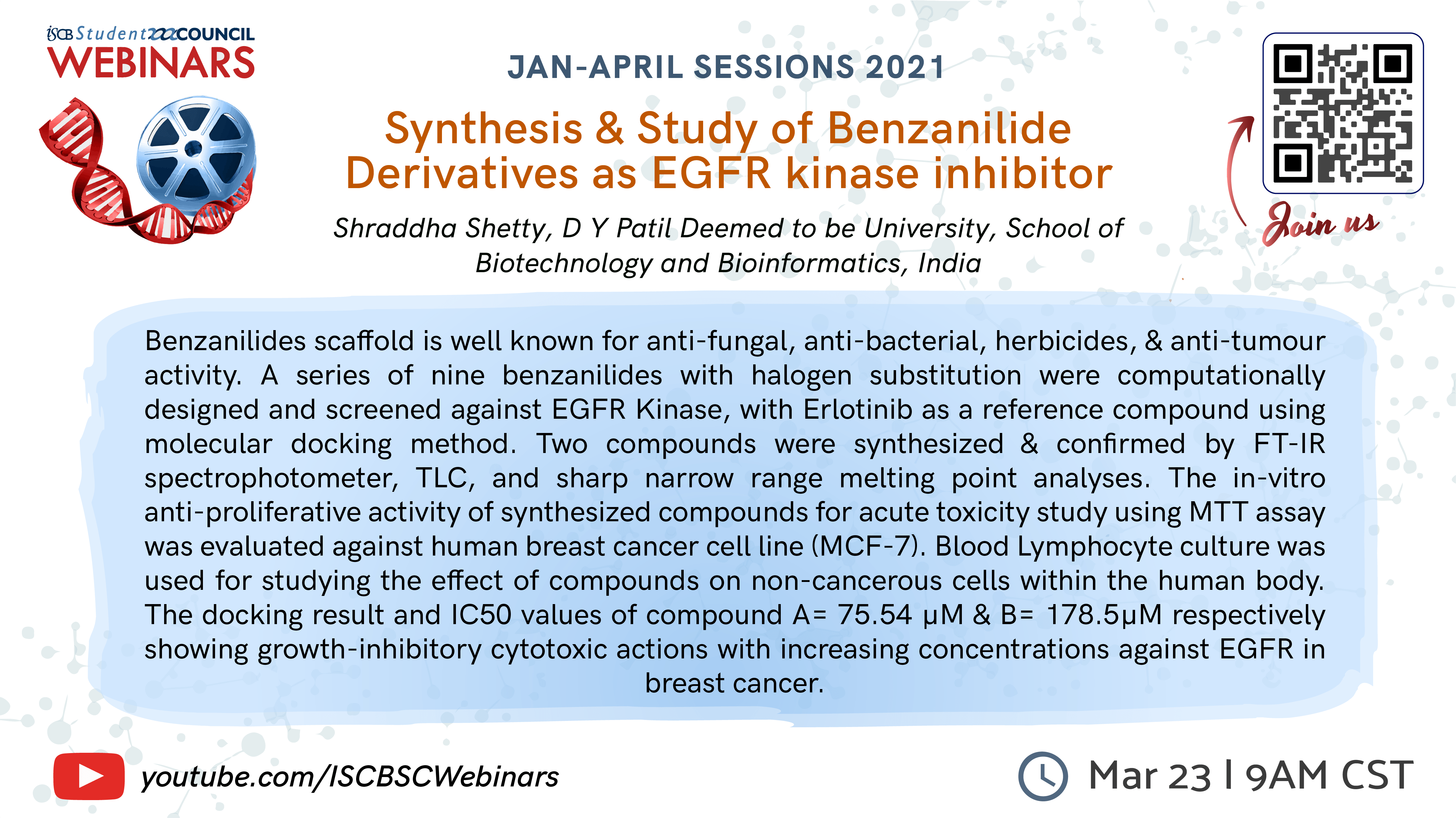 Shraddha Shetty: Synthesis & Study of Benzanilide Derivatives as EGFR kinase inhibitor